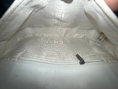 RARE Chanel 2004 Five Multi Chain White Lambskin Flap Bag