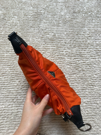 RARE Prada Orange Nylon Fruits Mini Top Handle Bag