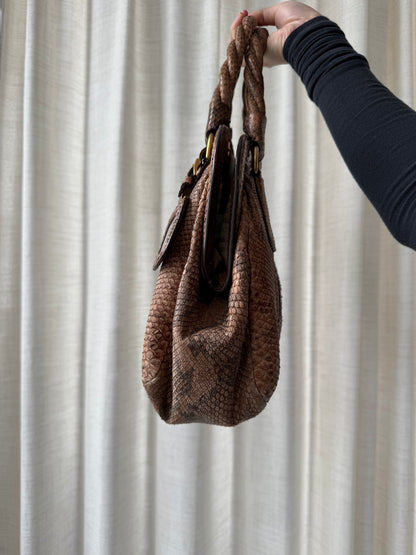 RARE Prada Python Leather Stripe Tote Bag