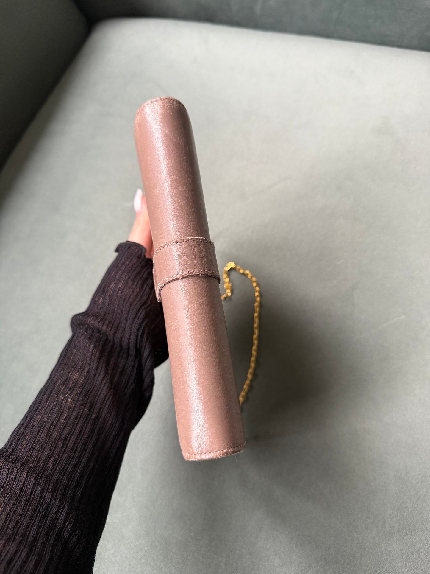 YSL Beige Leather Kate Wallet On Chain
