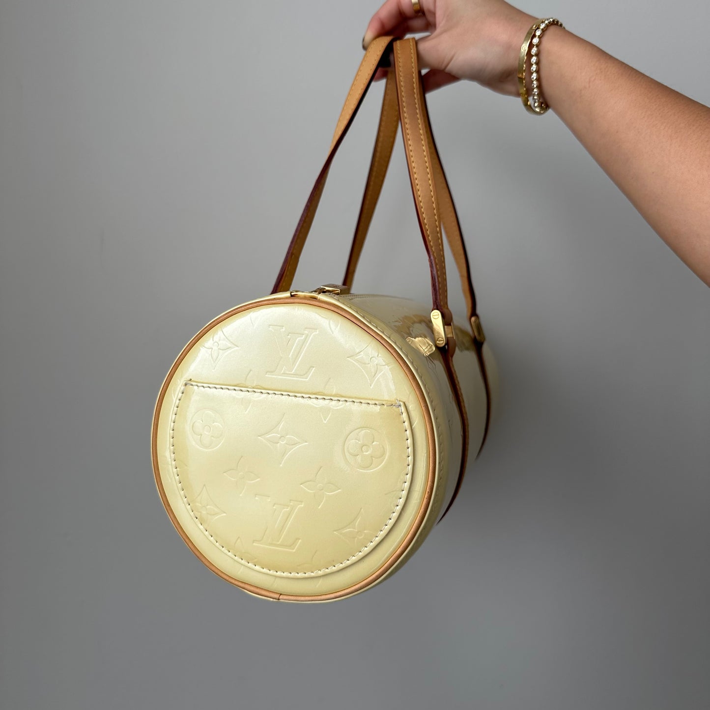 Louis Vuitton Baby Yellow Vernis Bedford Bag