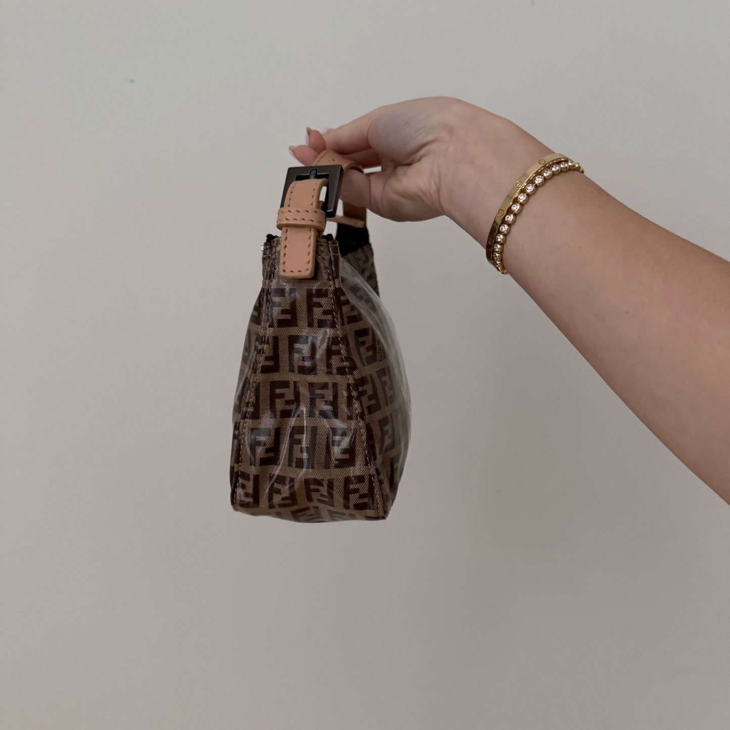 Fendi Brown Zucchino Monogram PVC Top Handle Mini Bag