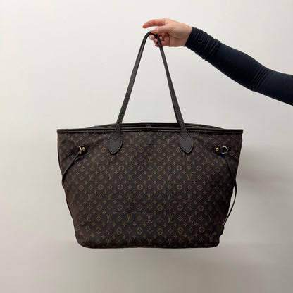 Louis Vuitton Neverfull Tote Monogram Idylle MM Brown Shoulder Bag
