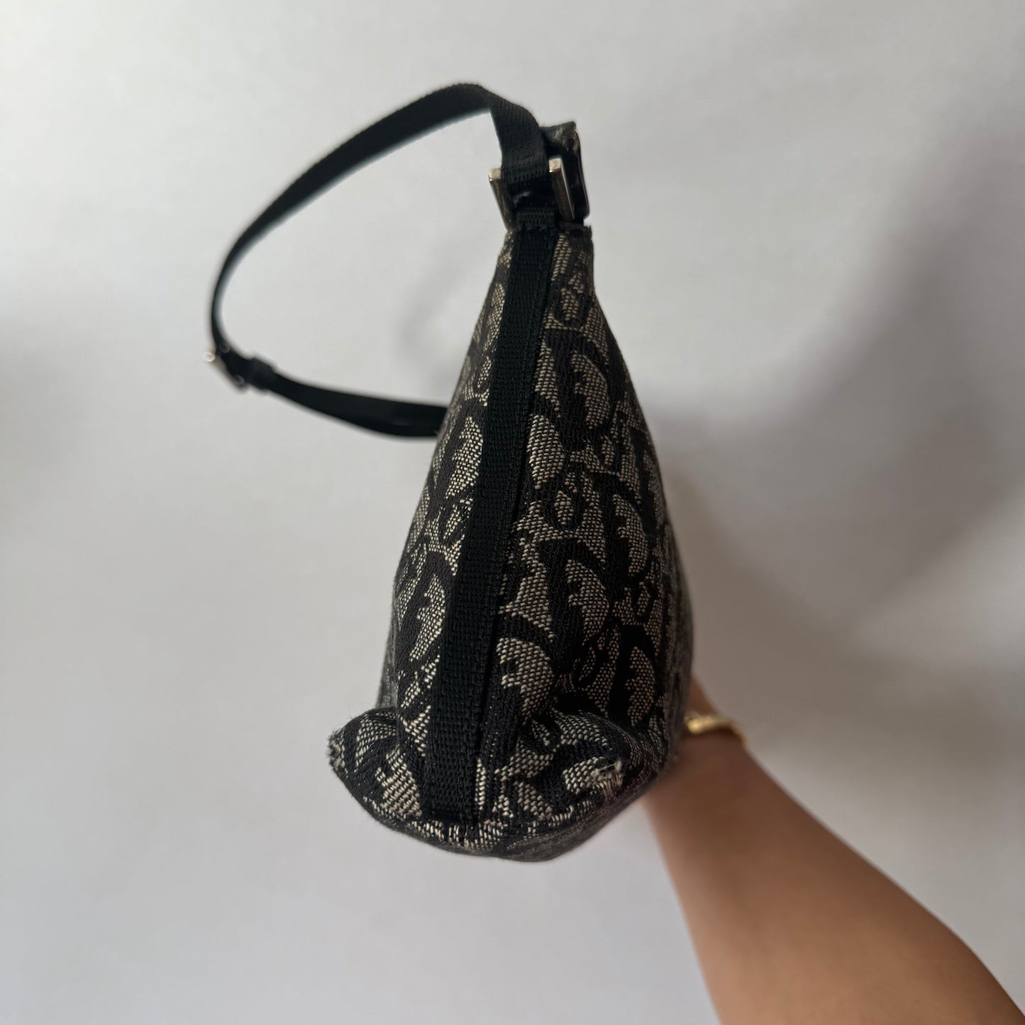 Christian Dior Trotter Black Monogram Shoulder Bag