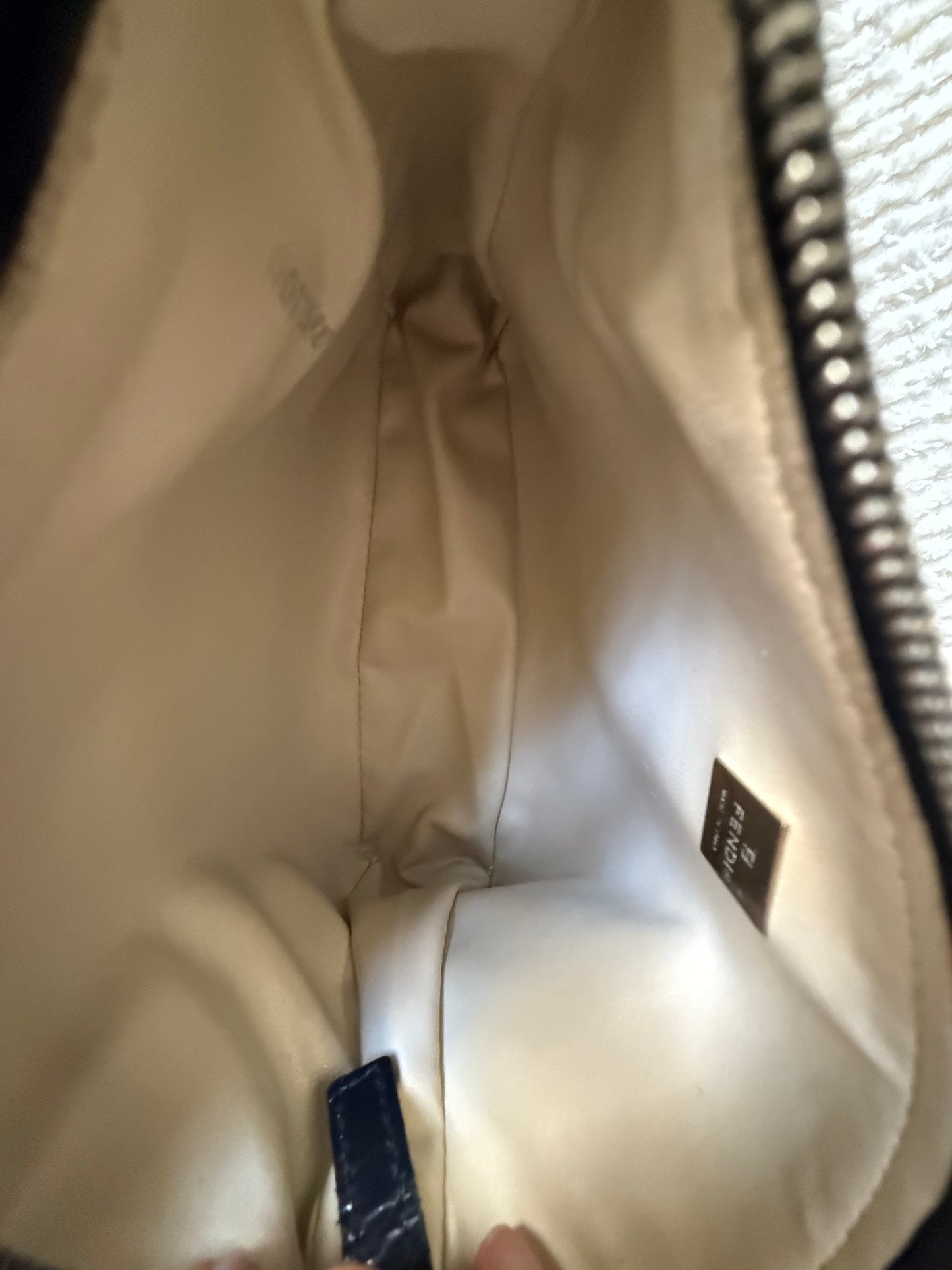 Fendi Navy Zucchino Small Shoulder Bag