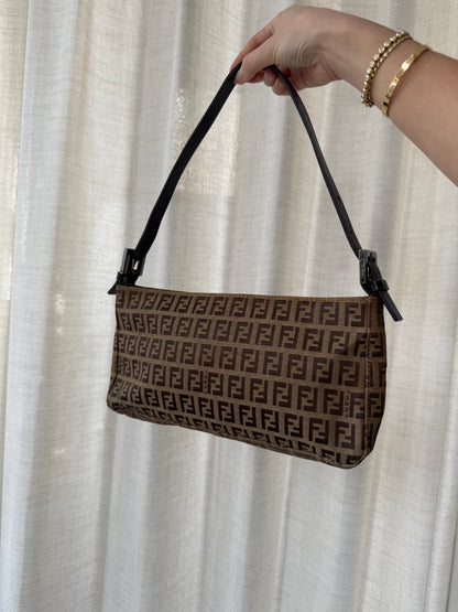 Fendi Brown Zucchino Classic Pochette