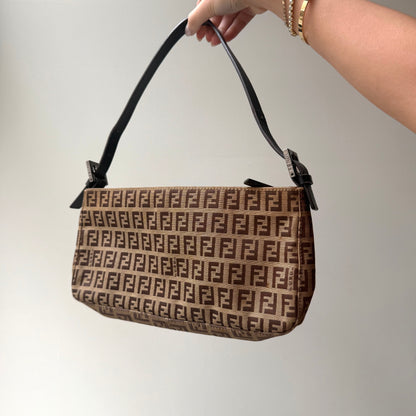 Fendi Brown Zucchino Classic Pochette