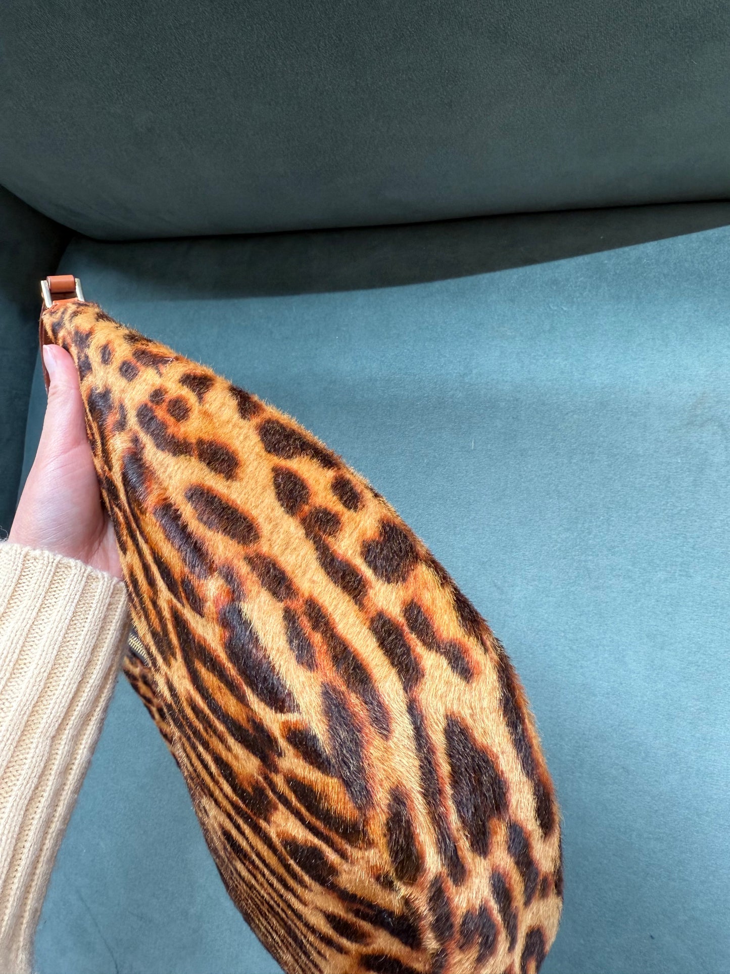 RARE Christian Dior Cheetah Ponyhair Street Chic Large Croissant Shoulder Bag