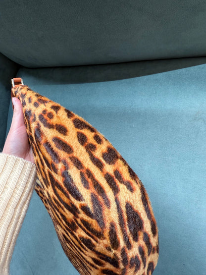 RARE Christian Dior Cheetah Ponyhair Street Chic Large Croissant Shoulder Bag
