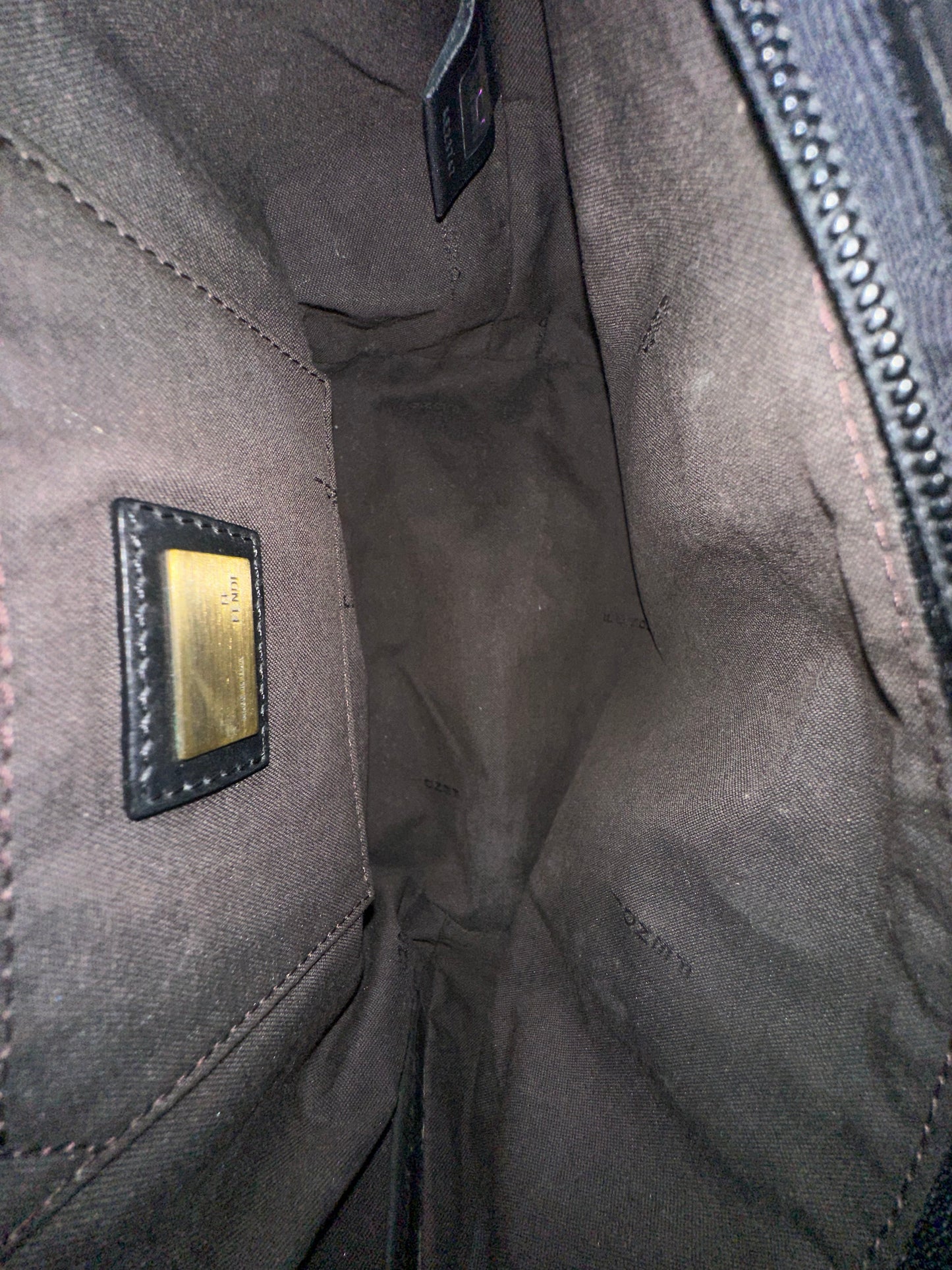 Fendi Black Monogram Mini Tote Bag w/ Lock and Key