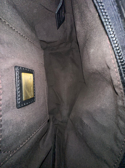Fendi Black Monogram Mini Tote Bag w/ Lock and Key