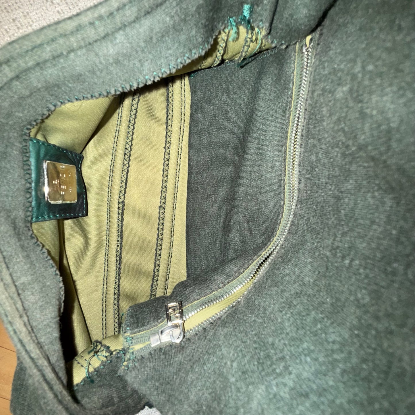 Fendi Turquoise Hardware Jersey Baguette