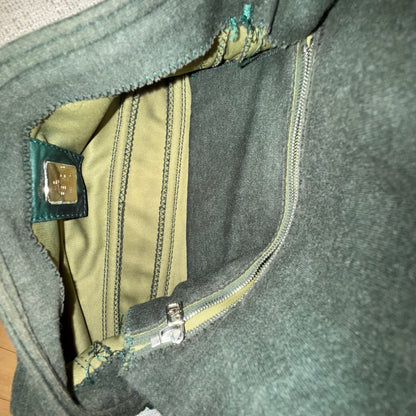 Fendi Turquoise Hardware Jersey Baguette