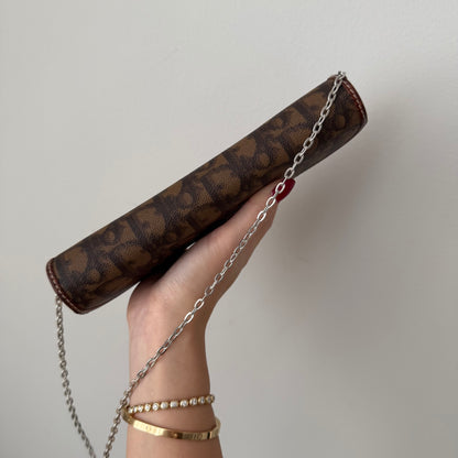 Christian Dior Brown Monogram Romantique Heart Wallet On Chain