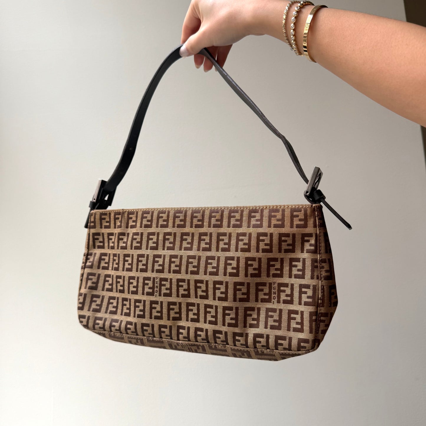 Fendi Brown Zucchino Classic Pochette