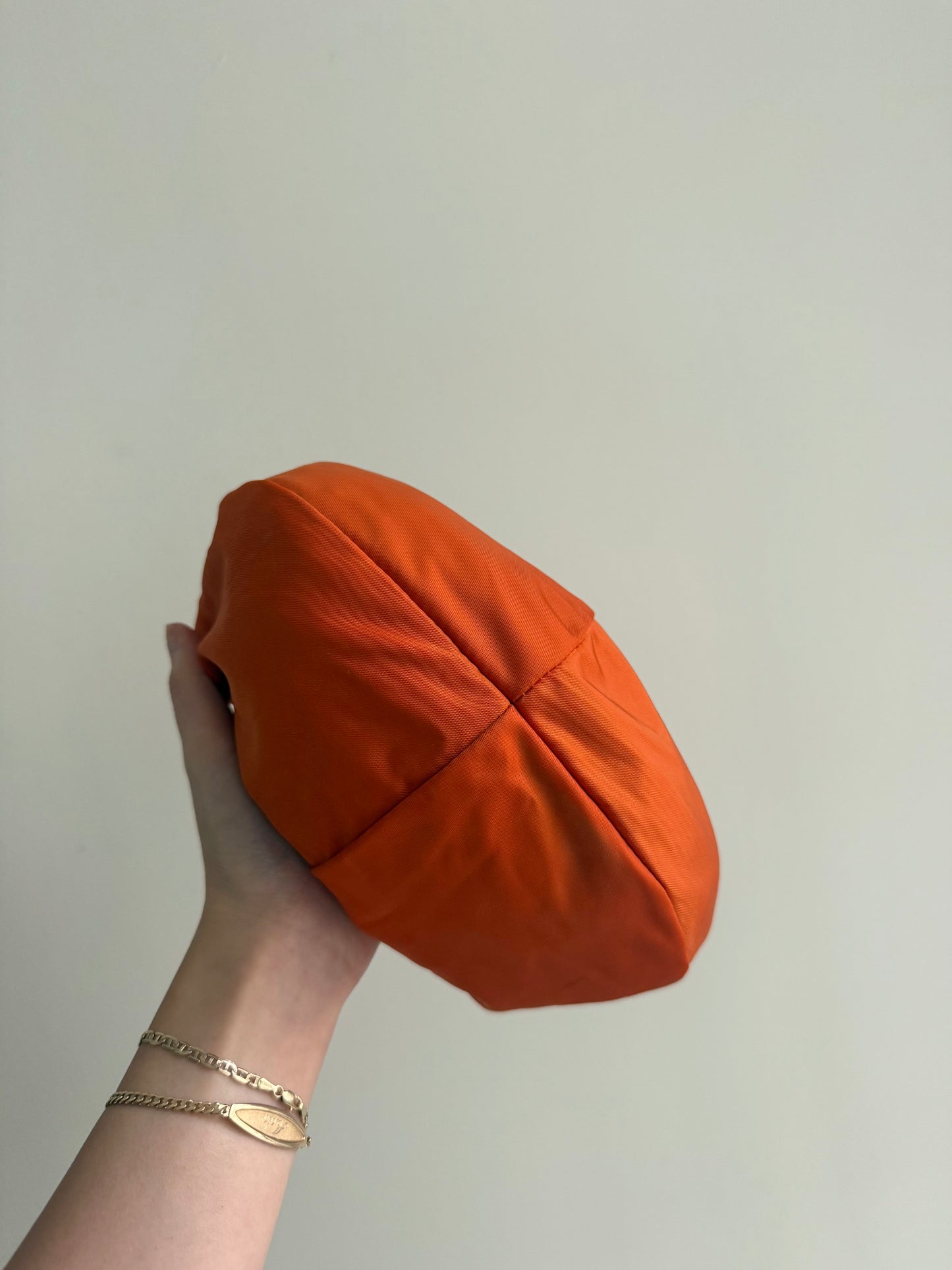 RARE Prada Orange Nylon Fruits Mini Top Handle Bag