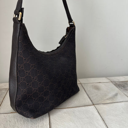 Gucci Brown Monogram Shoulder Bag w/ Dustbag