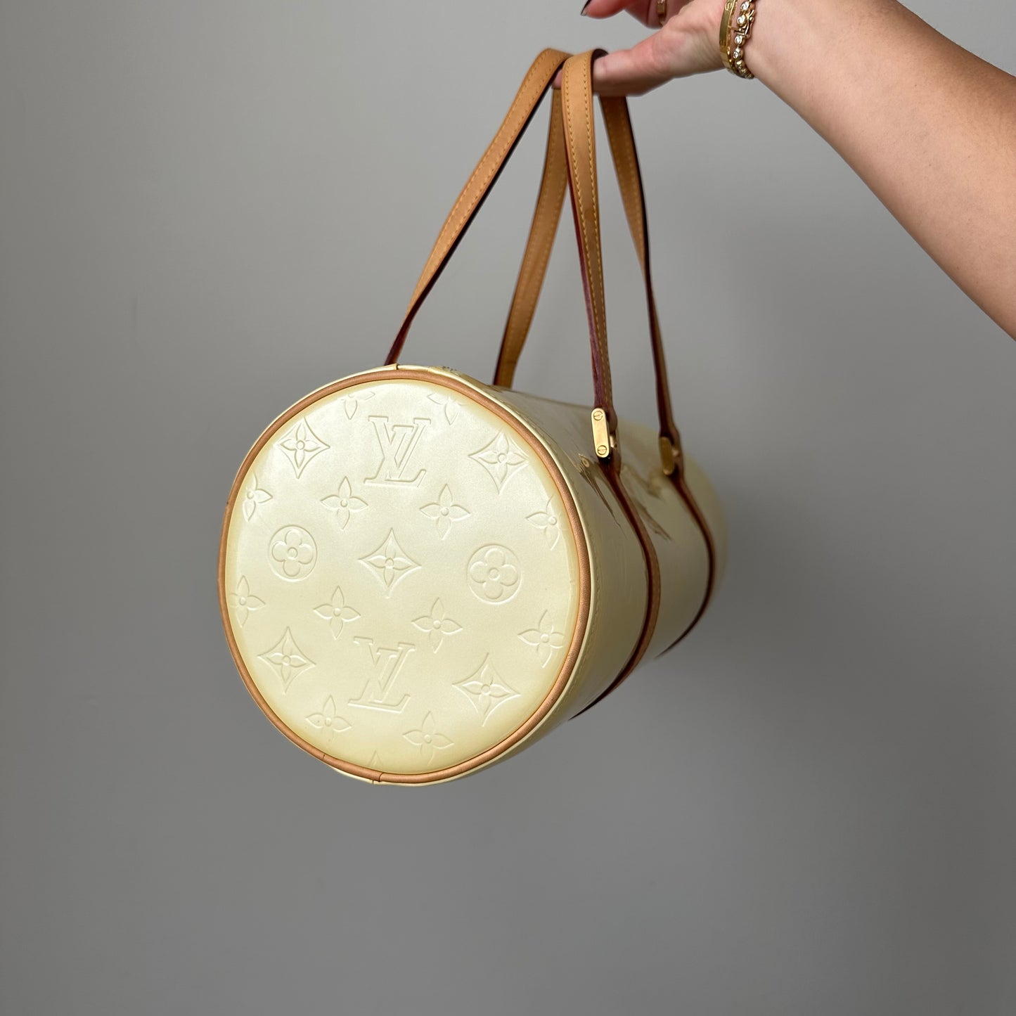Louis Vuitton Baby Yellow Vernis Bedford Bag
