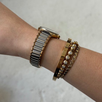 YSL 24mm Two Tone Dainty Script Number Watch