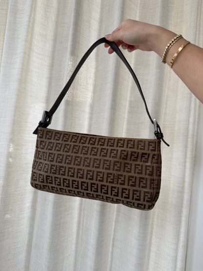 Fendi Brown Zucchino Classic Pochette