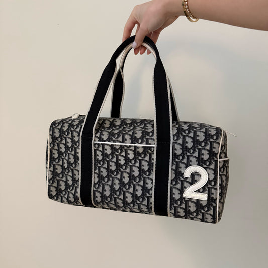 Christian Dior Black Trotter Monogram Boston Bag