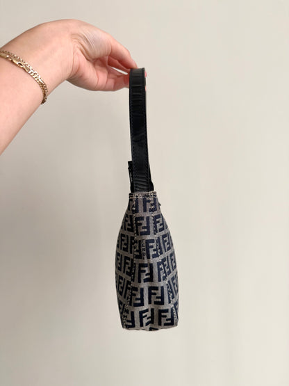 Fendi Navy Zucchino Small Shoulder Bag