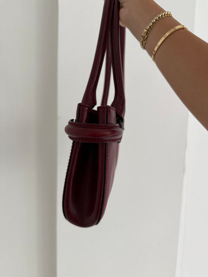 Tom Ford Era Gucci Burgundy Leather Horsebit East West Shoulder Bag