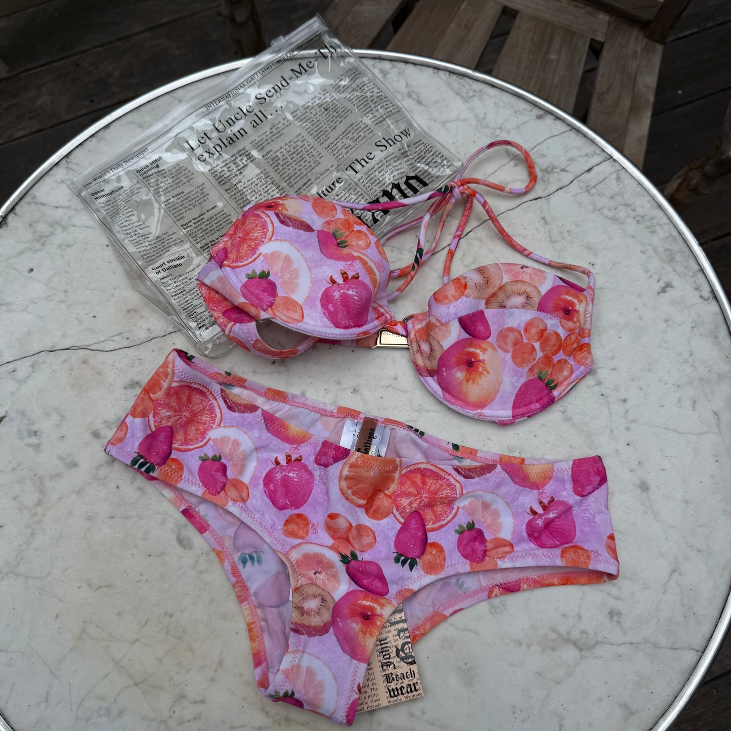 Galliano Pink & Orange Fruits Bikini