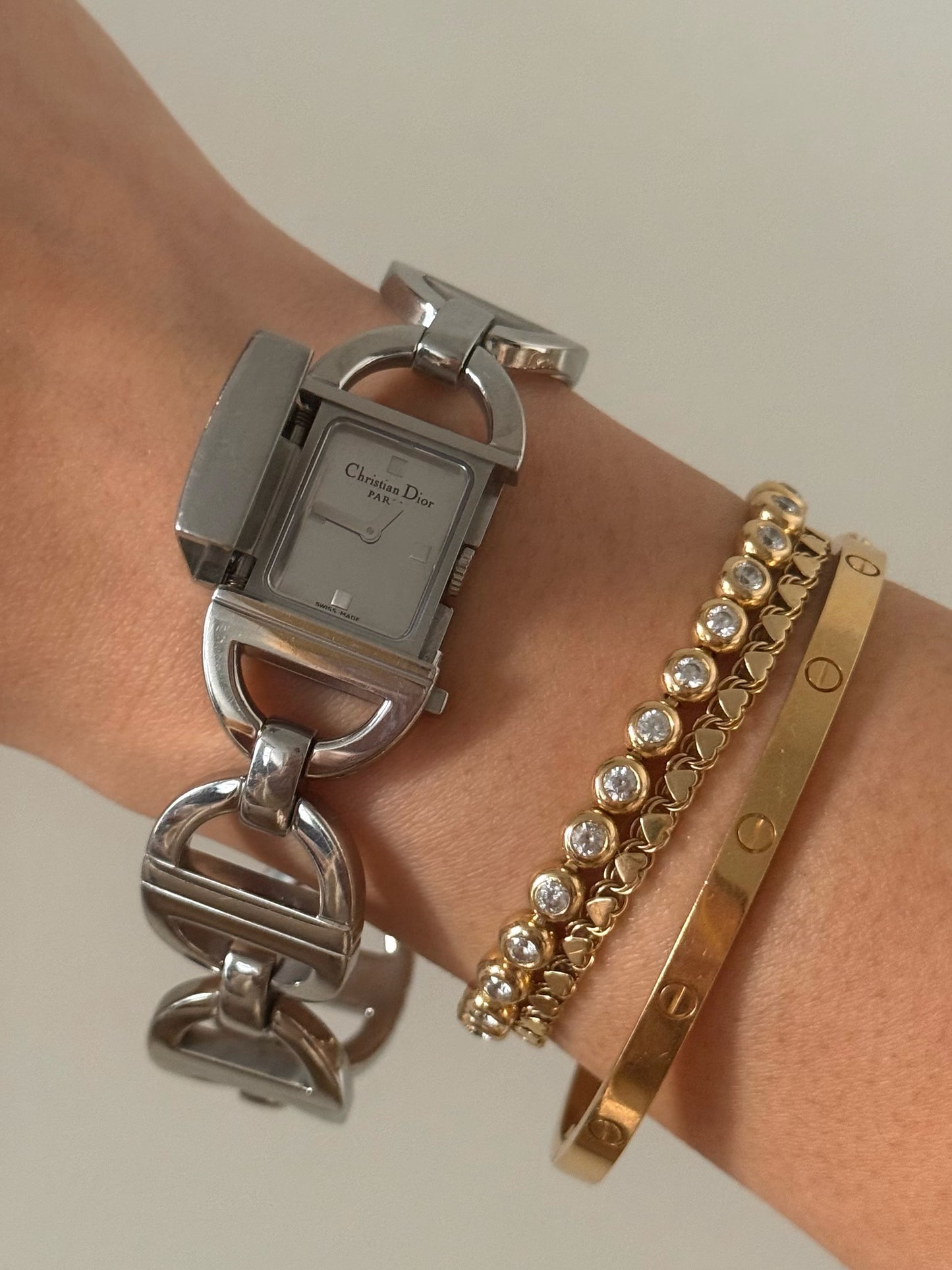 RARE Christian Dior Silver Pandiora Peek A Boo Watch