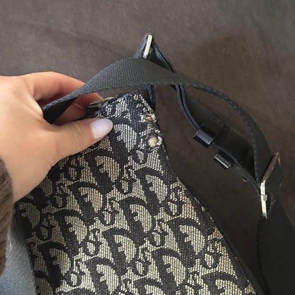 Christian Dior Black Monogram Trotter Crossbody Bag