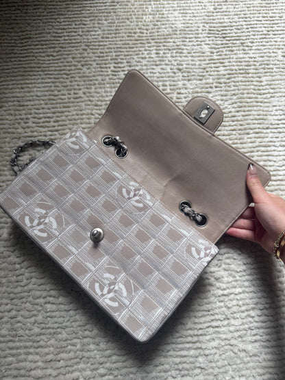 Chanel 2001 Beige Travel Line Flap Bag