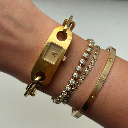 RARE Gucci Oval Gold Chain Links Watch