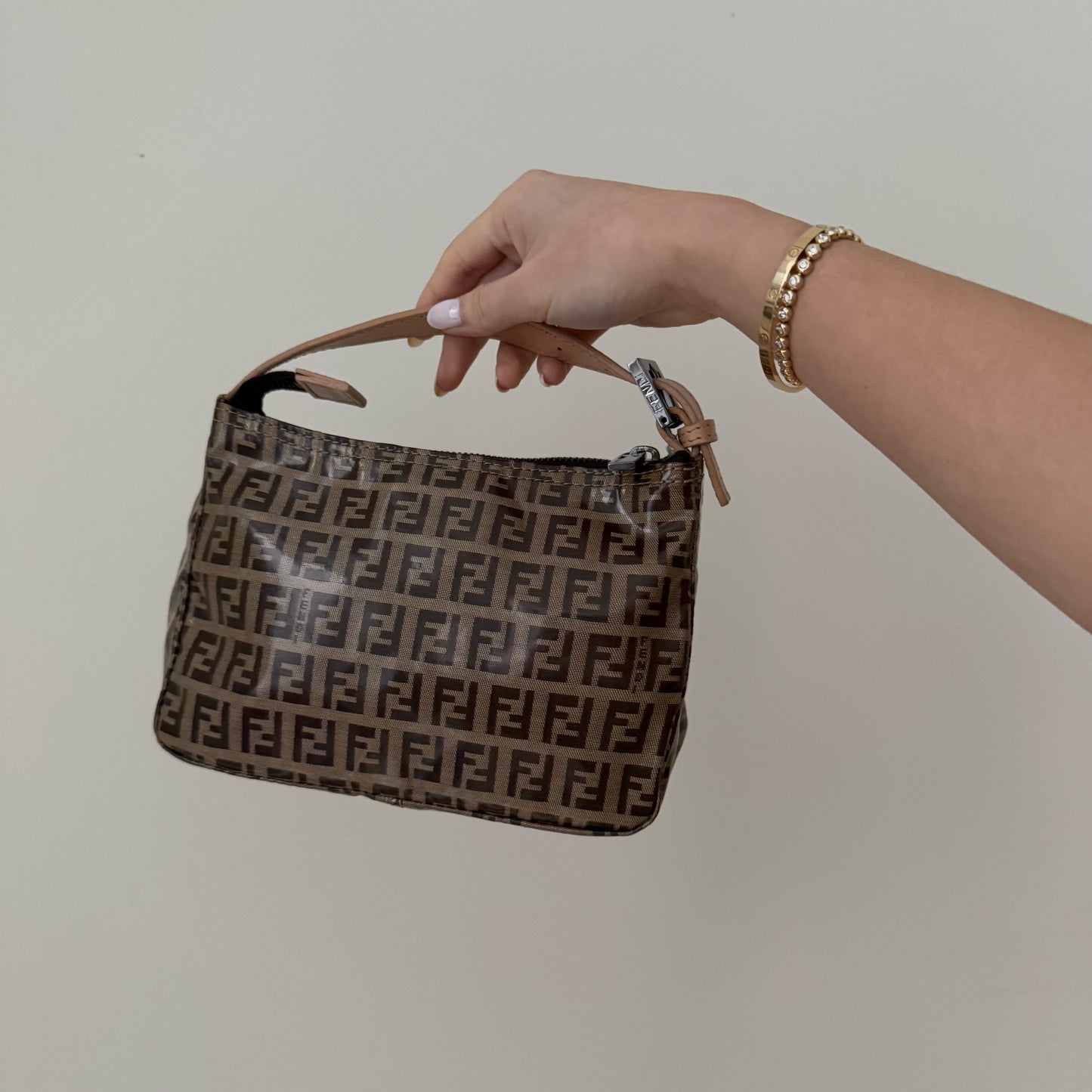 Fendi Brown Zucchino Monogram PVC Top Handle Mini Bag
