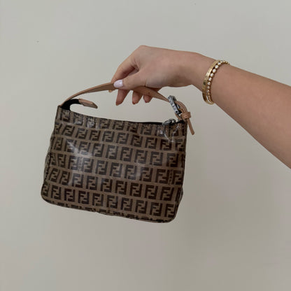 Fendi Brown Zucchino Monogram PVC Top Handle Mini Bag