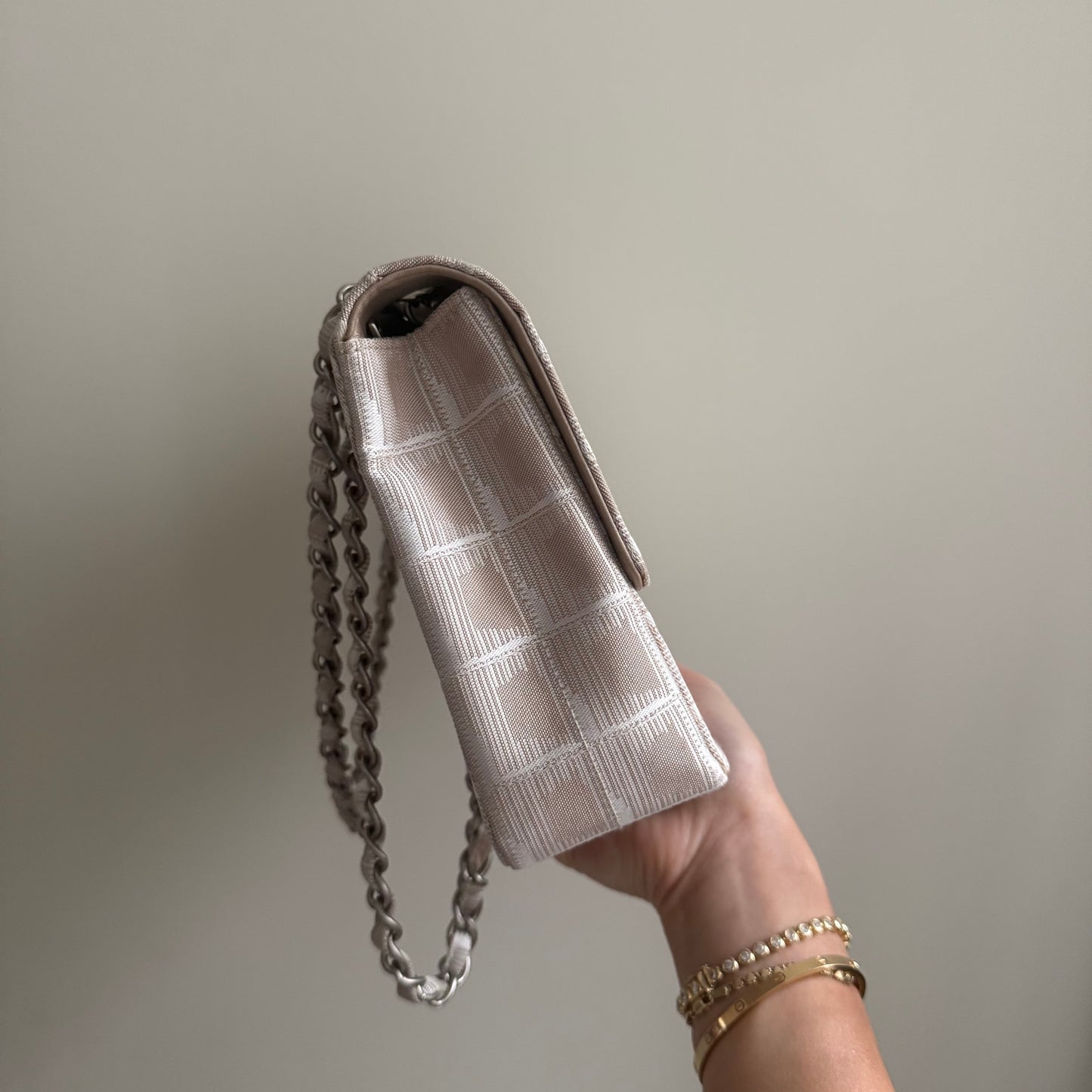 Chanel 2001 Beige Travel Line Flap Bag