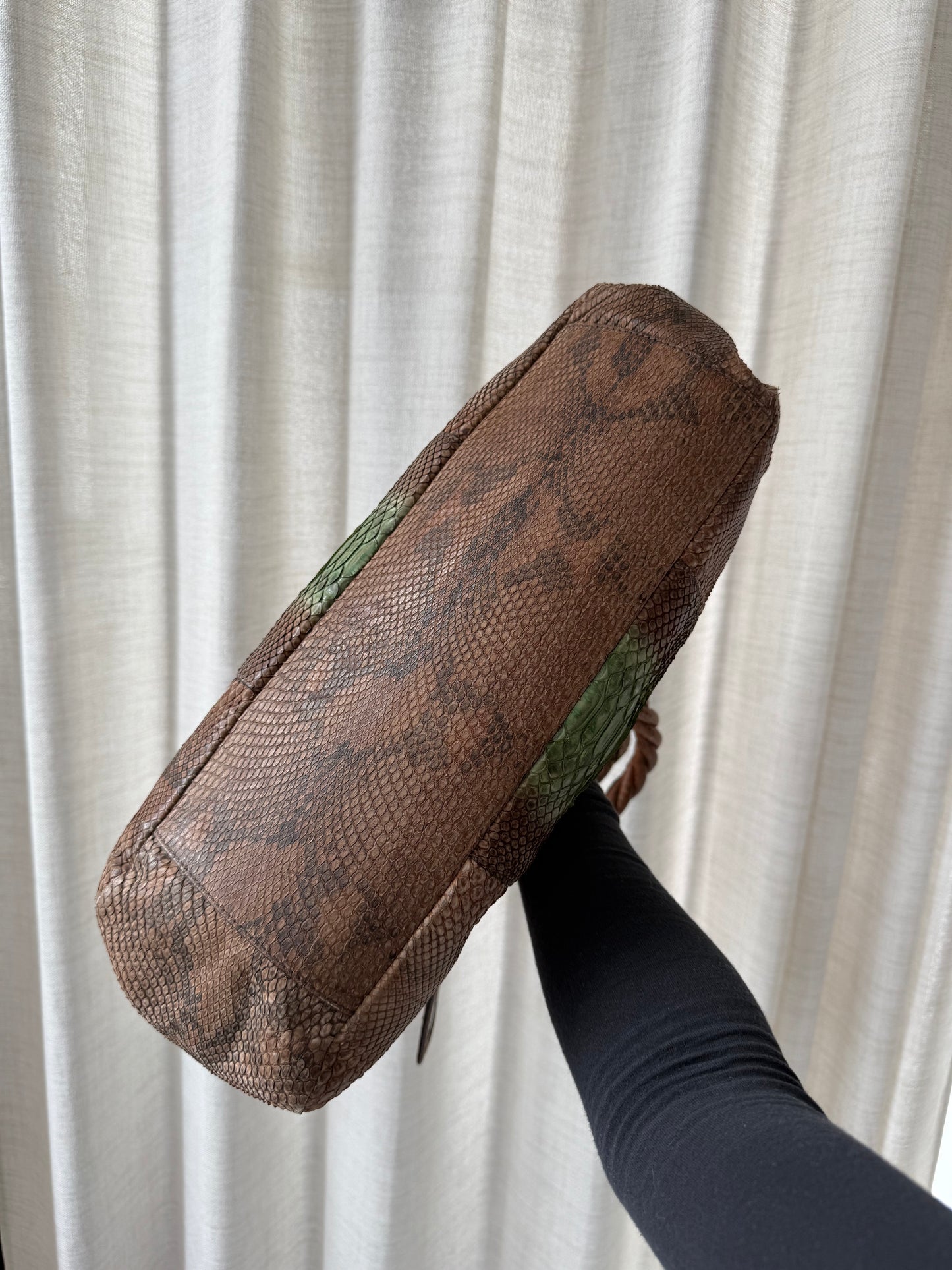 RARE Prada Python Leather Stripe Tote Bag