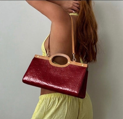 Louis Vuitton Red Vernis Roxbury Drive Bag w/ Strap