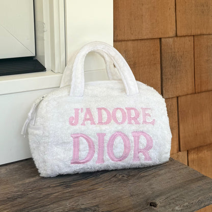 J'Adore Dior Pink Terry Cloth Top Handle Bag