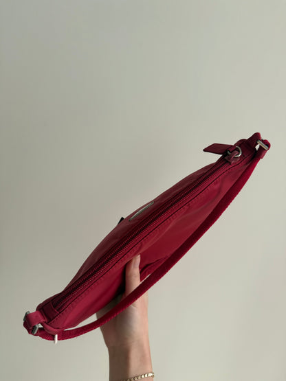 Prada Red Nylon Small Pochette Bag