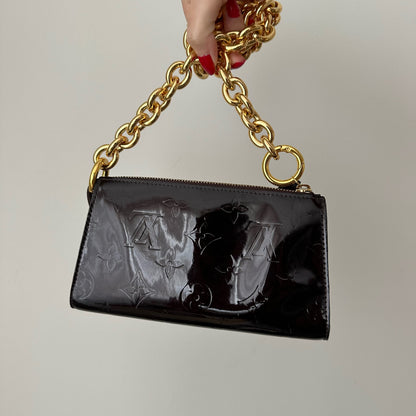 Louis Vuitton Purple Vernis Gold Chain Pochette