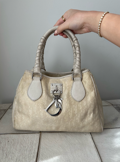 Christian Dior Ballerina Oblique Cream Tote Bag